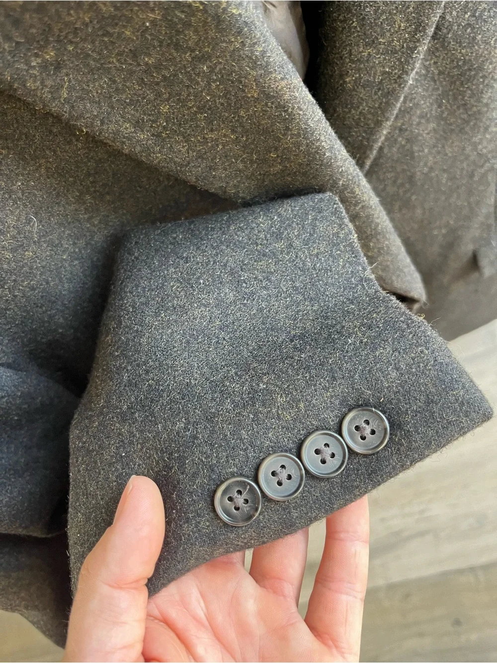 Men’s Nautica wool sports coat, dark malted charcoal brown